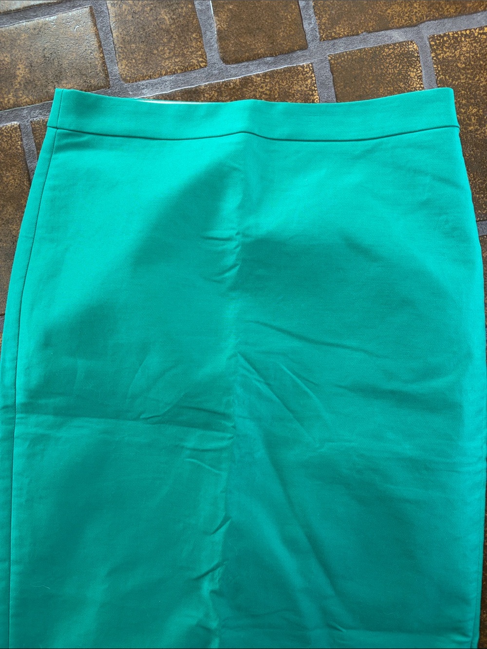 NWT J. Crew Green Classic Cotton Pencil Skirt - Picture 4 of 16